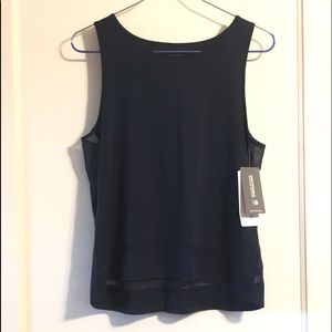 Athleta Essence Mesh Trim Tank Navy